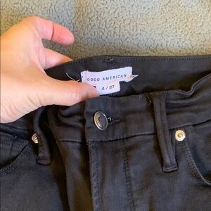 Good American Women's High Rise Black Jeans